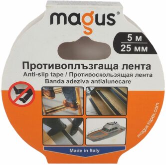 Противоплъзгаща лента MAGUS, 5м/25мм, Черна thumbnail