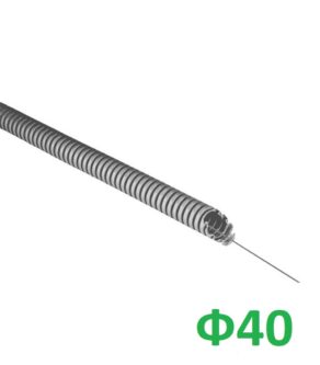 Самозагасваща гофрирана тръба сива Ø40 с проволка /Ролка от 25м./ thumbnail