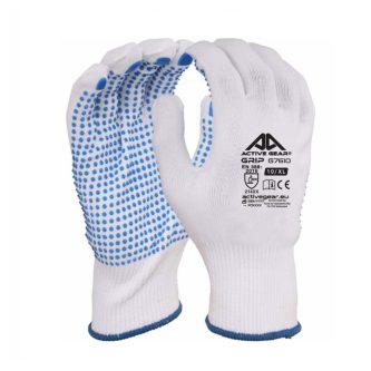 Работни ръкавици Active GRIP G7610NP, размер 10/XL,13G, Полиестер, Сини PVC точки - 214XX thumbnail