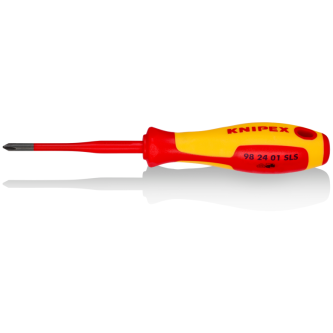 Отвертка PH/S 1, VDE 1000V жълто-червена ръкохватка 187мм, Knipex thumbnail