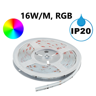 Дигитална RGB LED лента 16W/m, IC WS2811, 24V DC, 16 pixels/m, COB, 5m, IP20 thumbnail