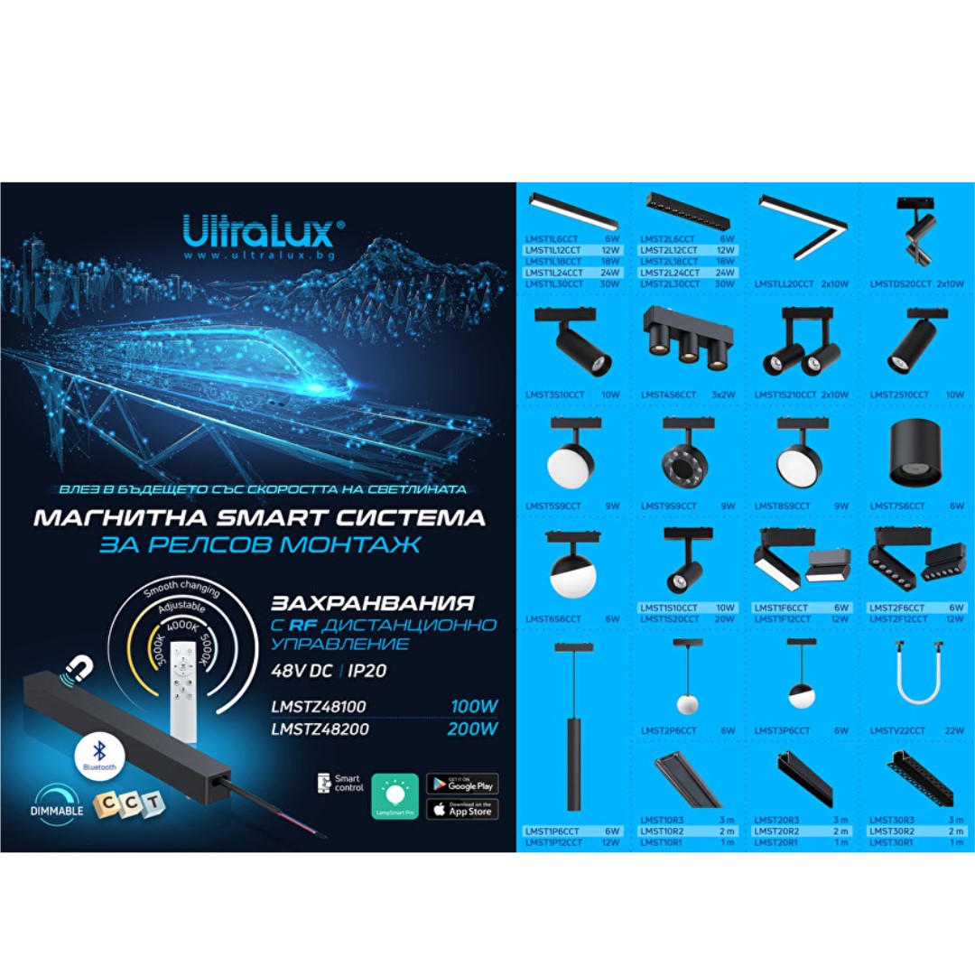 LED магнитен smart спот, кръг 9W, CCT, 48V DC - Image 2