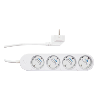 Разклонител БЯЛ 4x2P+E с кабел 1.5 метра / 3x1.5мм2 с мерител Shelly Power Strip 4 Gen4 - 070564 thumbnail