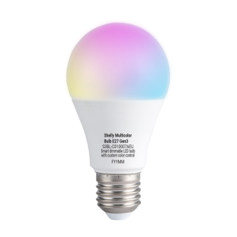 Лампа LED 8.5W RGBW E27 A60 806lm 200° димируема 15000h Shelly Multicolor Bulb - 073183 thumbnail