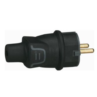 Щепсел черен 2P+Т 16A ІР44 250V гумиран Legrand thumbnail
