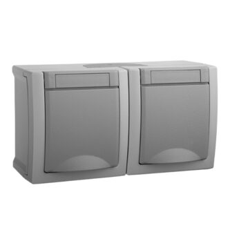 Двоен контакт 2P+E IP54 PANASONIC Pacific, Сив thumbnail